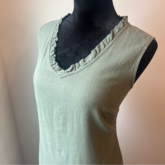 Briggs Women's Linen Blend Sleeveless Dress, Olive Green, Large - Picture 2 of 16